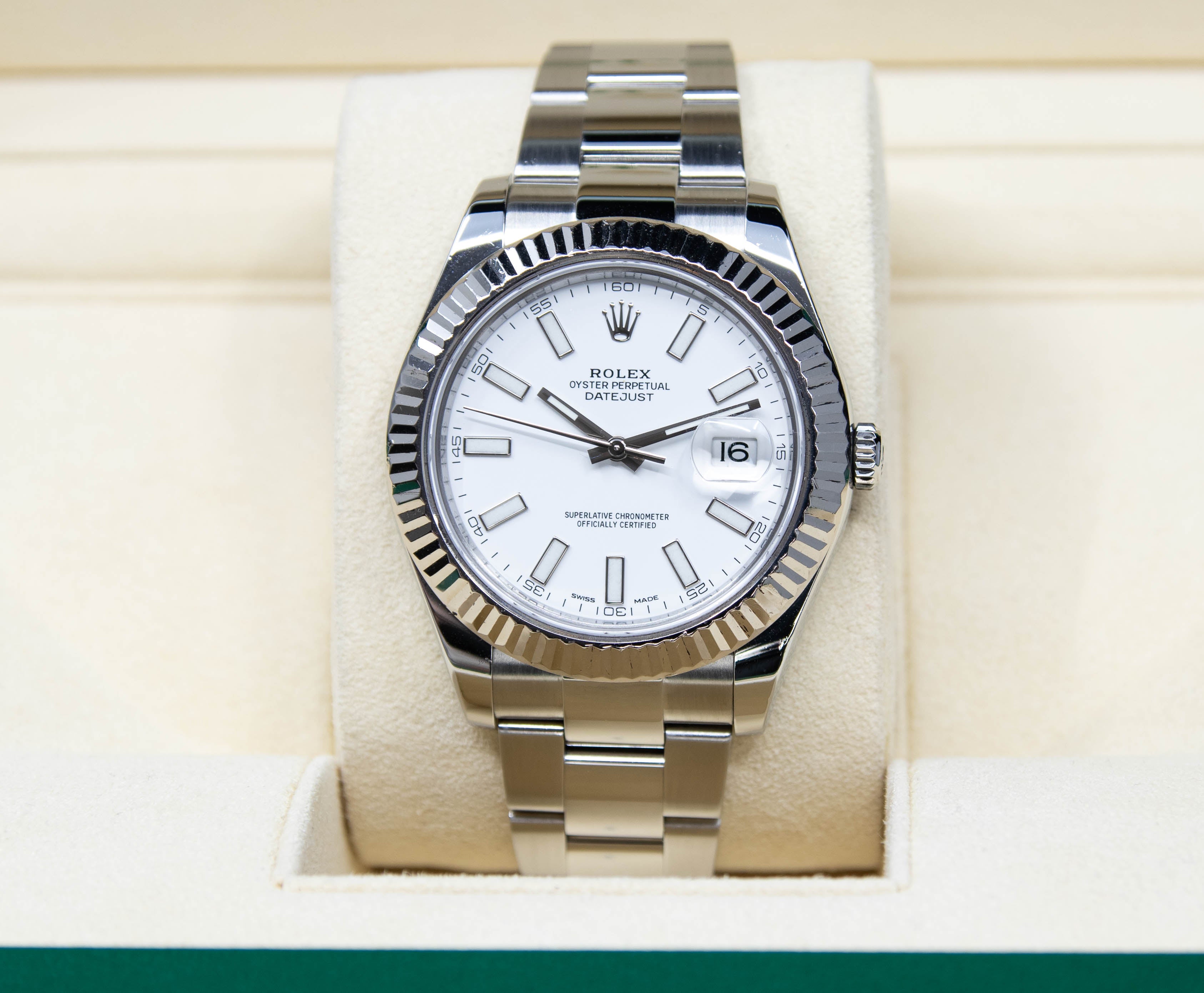 DATEJUST 41MM CADRAN BLANC OYSTER 12/2015 réf.116334