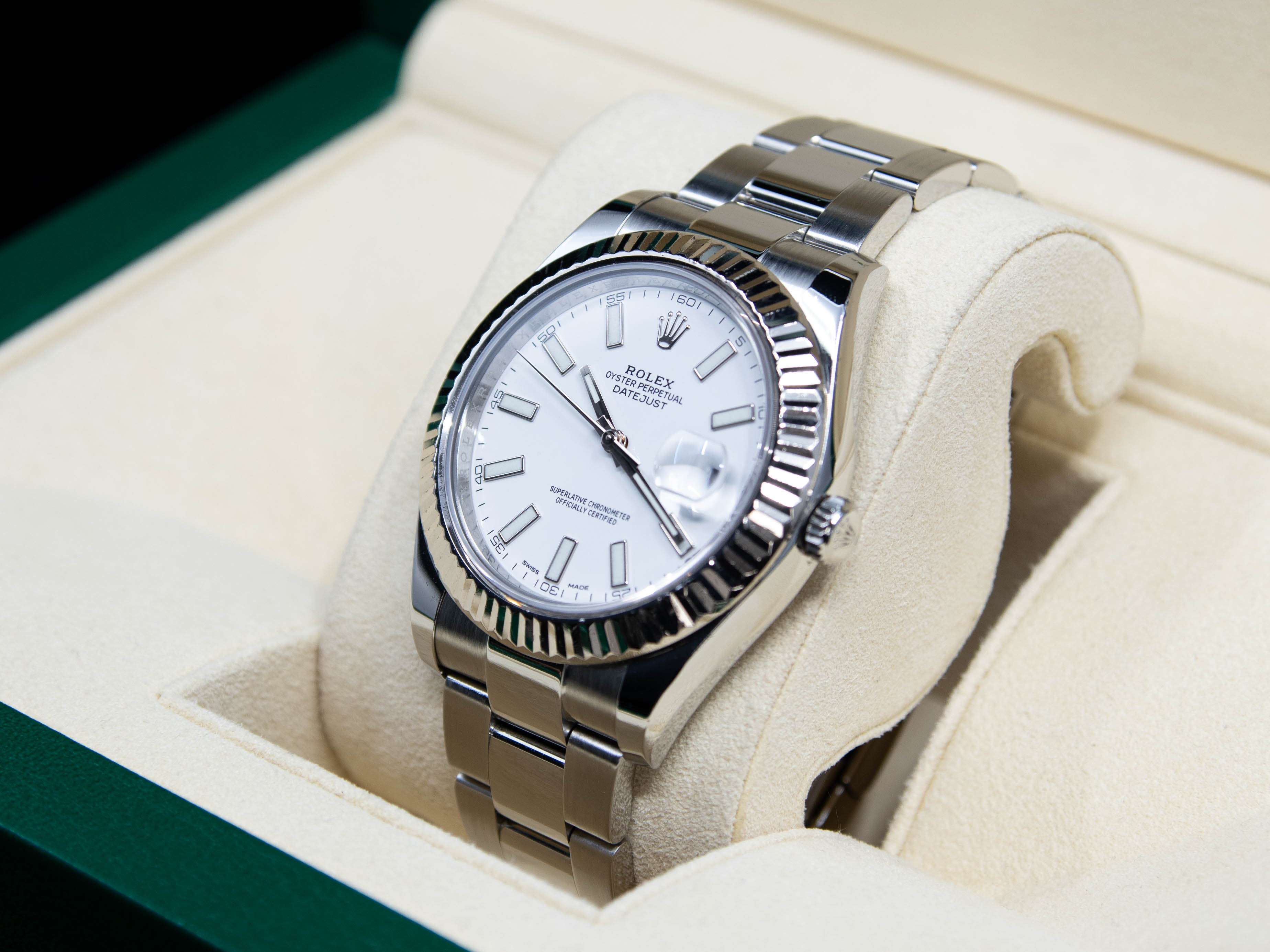 DATEJUST 41MM CADRAN BLANC OYSTER 12/2015 réf.116334