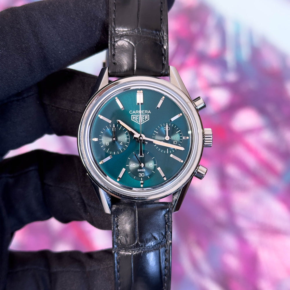 Tag Heuer Carrera Green Edition Limitée 500 pièces 39mm Acier Inoxydable 11/2021 réf.CBK221F