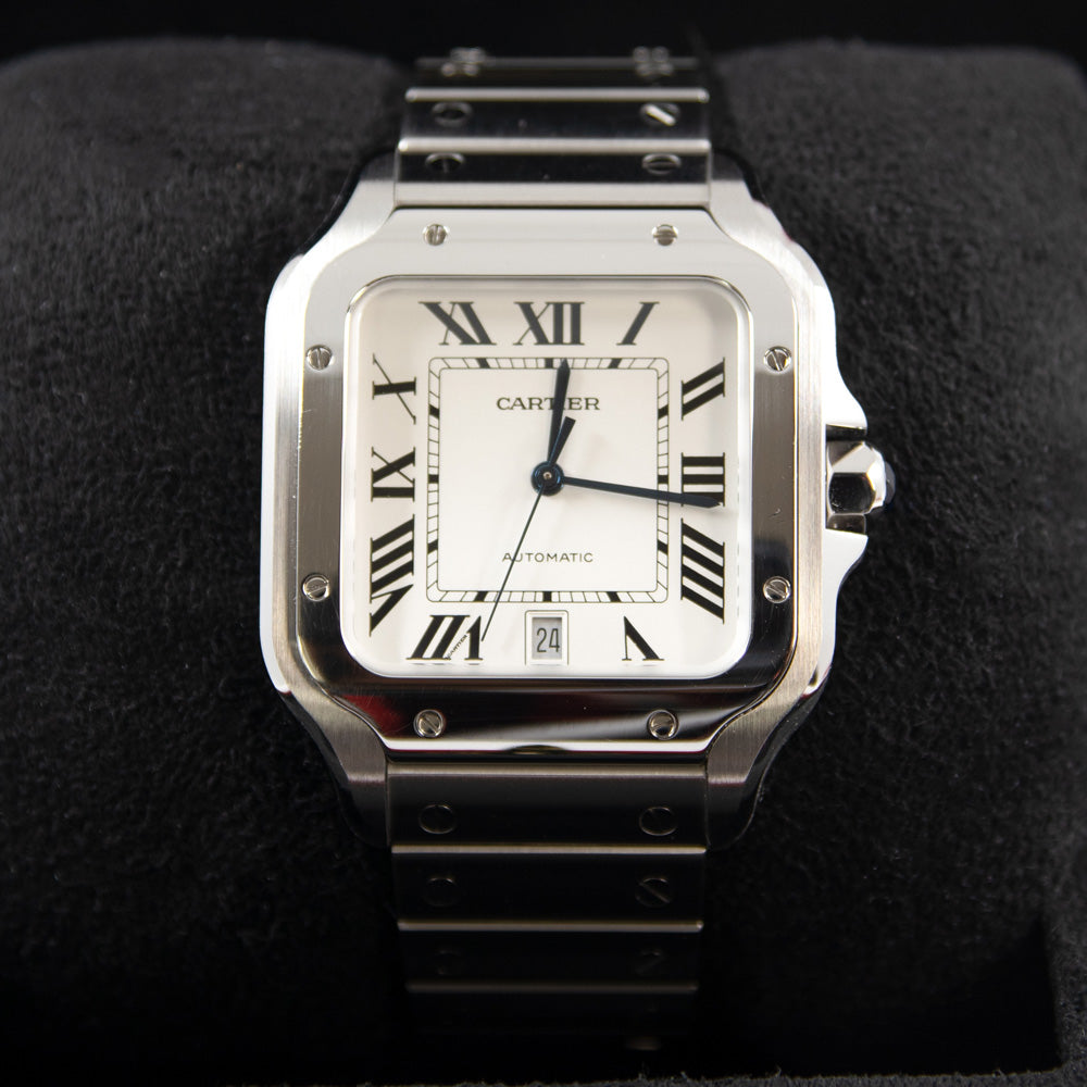 Santos Large Stainless Steel 2020 ref.WSSA0018 - Cadran Noir Luxembourg