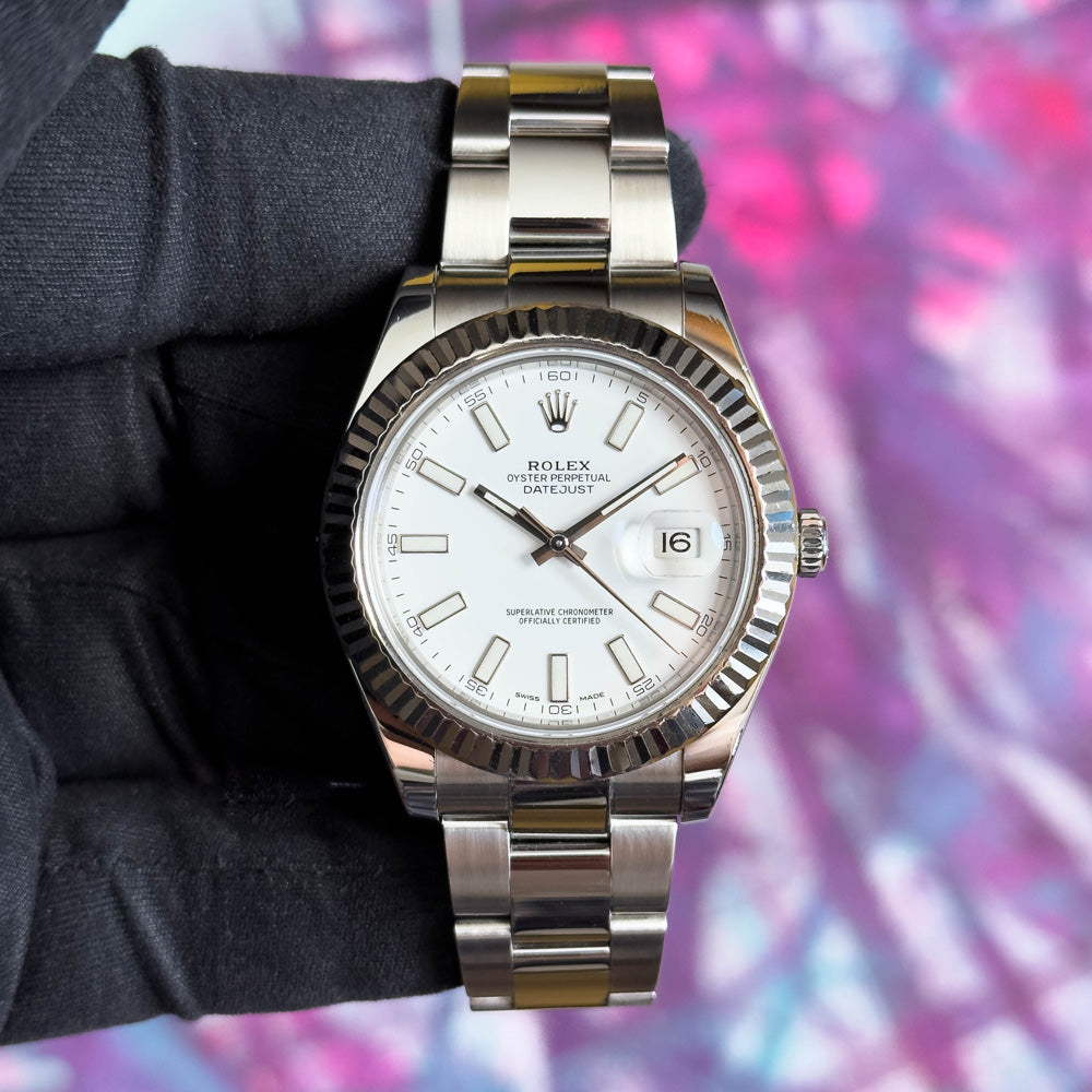 DATEJUST 41MM CADRAN BLANC OYSTER 12/2015 réf.116334
