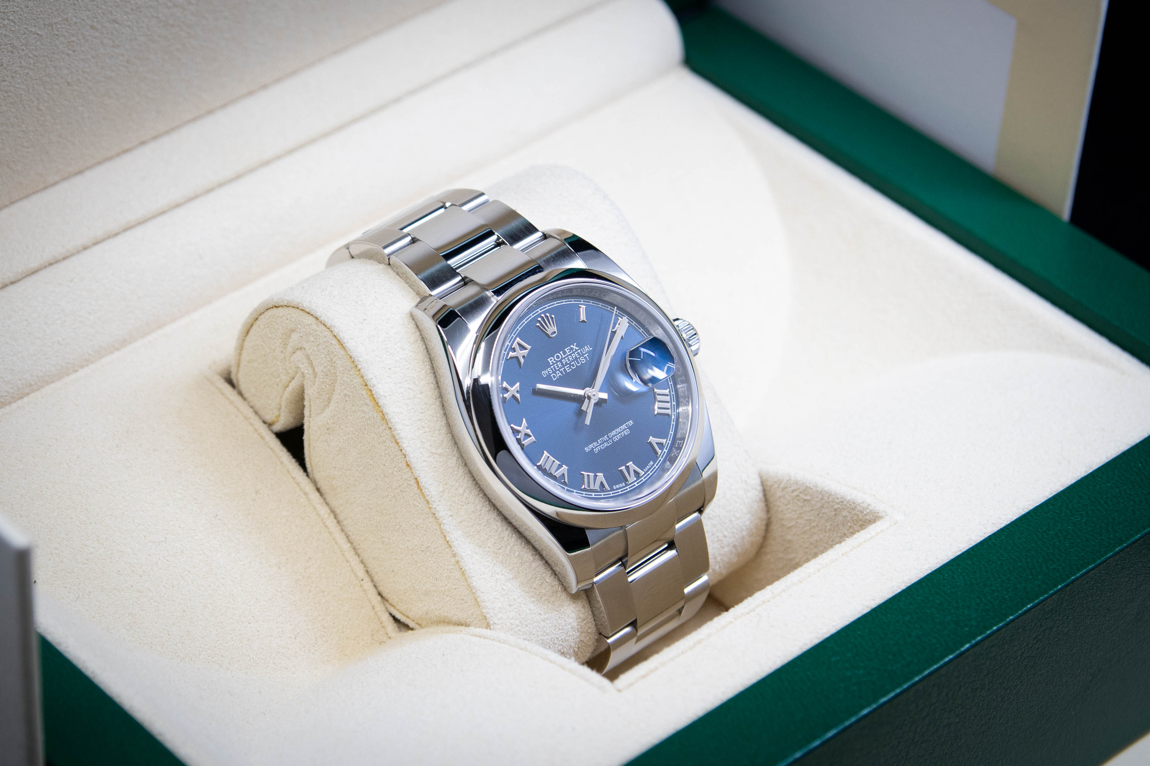 Rolex Datejust 36 Blue Roman Dial 02/2020 ref. 116200