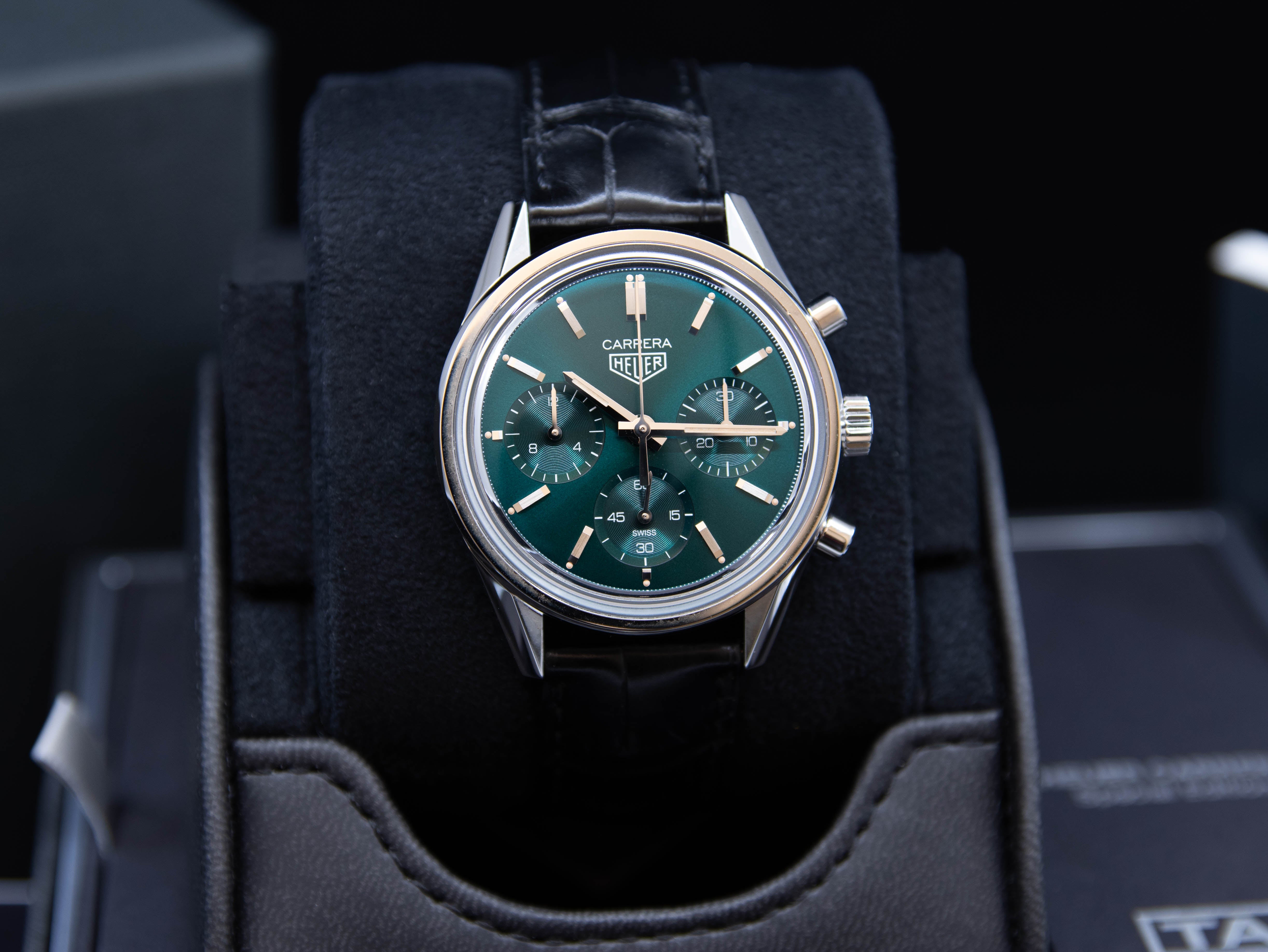 Tag Heuer Carrera Green Edition Limitée 500 pièces 39mm Acier Inoxydable 11/2021 réf.CBK221F