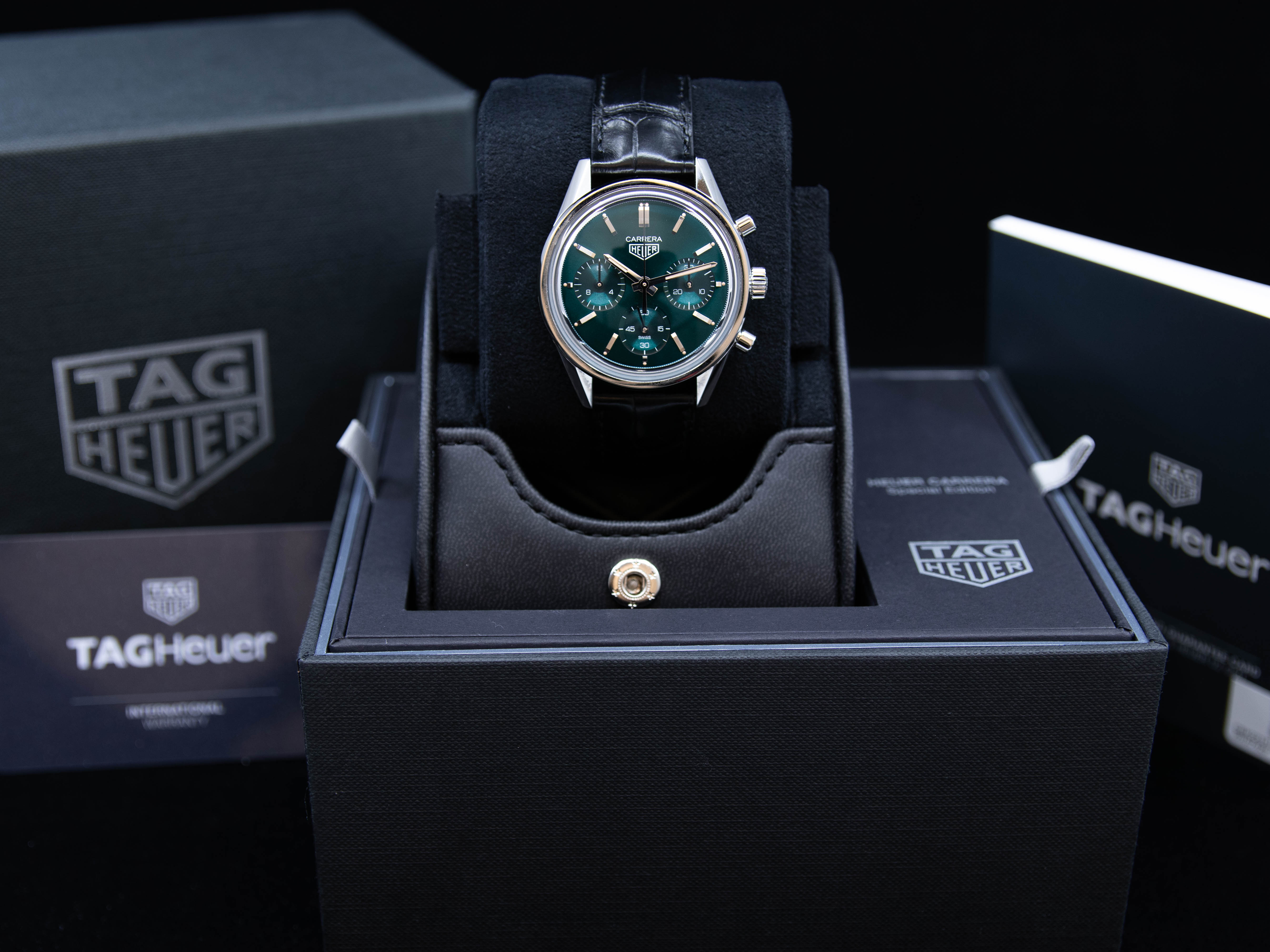 Tag Heuer Carrera Green Edition Limitée 500 pièces 39mm Acier Inoxydable 11/2021 réf.CBK221F